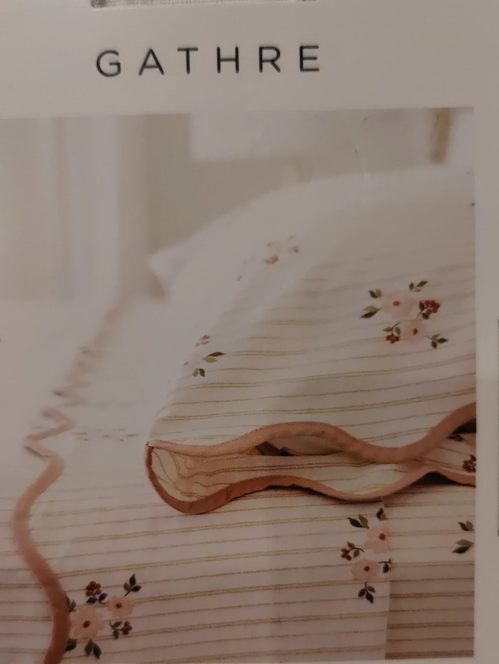 New!Y2K Gathre Floral Whimsical Stripe Cotton Full Sheet Set Cottagecore Chic